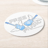 Gratis muziek ronde kartonnen onderzetter (Gebogen)