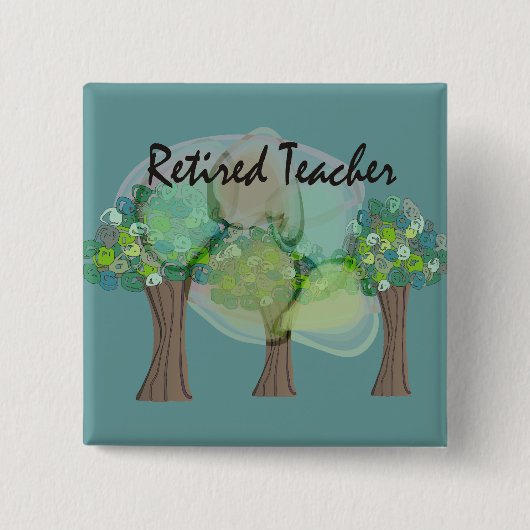 Gratis ontwerpcadeaus voor docenten Artsy Trees Vierkante Button 5,1 Cm (Voorkant)