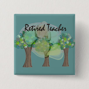 Gratis ontwerpcadeaus voor docenten Artsy Trees Vierkante Button 5,1 Cm