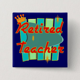 Gratis ontwerpredikant van de RETRO SIGN-docent Vierkante Button 5,1 Cm