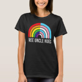 Gratis oom knuffels regenboog transgender vlag lgb t-shirt (Voorkant)