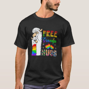 Gratis Opa Omhelst Twee Llama's Trots Lgbt-aanhang T-shirt