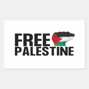 Gratis Palestina Handfist Palestijnse Vlag Vet Rechthoekige Sticker