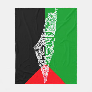 Gratis Palestina kaart en vlag فلسطين Fleece Deken