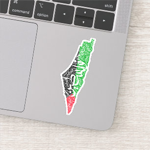 Gratis Palestina kaart en vlag فلسطين Sticker