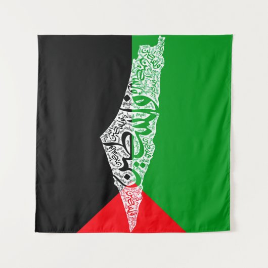 Gratis Palestina kaart en vlag فلسطين Wandkleed (Voorkant)