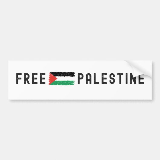GRATIS PALESTINA wit Bumpersticker (Voorkant)