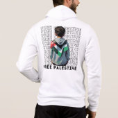 GRATIS PALESTINA wit Hoodie (Achterkant)