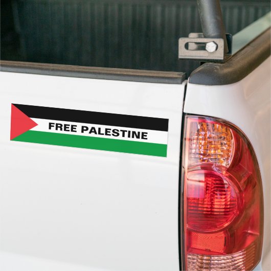 Gratis Palestina zwart aangepaste tekst Palestina Bumpersticker (Op Truck)