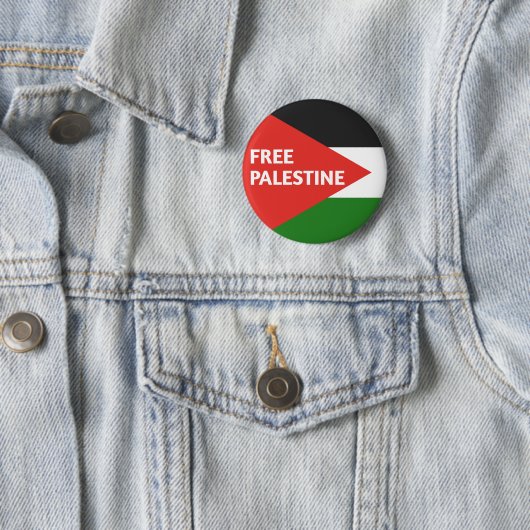 Gratis Palestine Badge Button Pin (In situ)