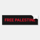 Gratis Palestine zwart rood aangepaste tekst minim Bumpersticker (Voorkant)