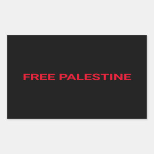 Gratis Palestine zwart rood aangepaste tekst minim Rechthoekige Sticker