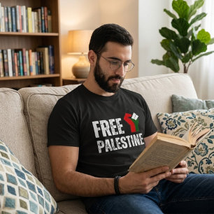 GRATIS PALESTINE zwart T-shirt voor man