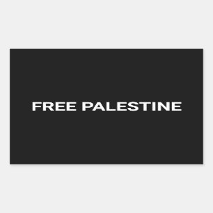 Gratis Palestine zwart wit aangepaste tekst minima Rechthoekige Sticker