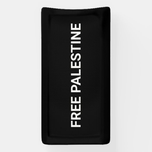 Gratis Palestine zwart wit aangepaste tekst minima Spandoek (Verticaal)