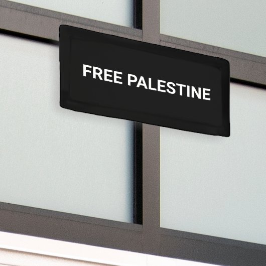 Gratis Palestine zwart wit aangepaste tekst minima Spandoek (Buitenkant Gebouw)
