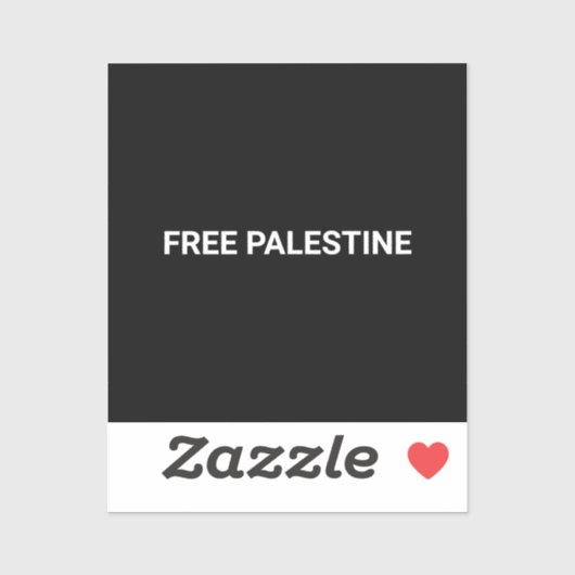 Gratis Palestine zwart wit aangepaste tekst minima Sticker (Vel)