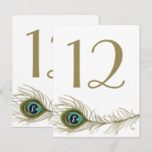 Gratis Pauwveer Tafelnummerkaart met Fantasievol D Kaart (Voorkant / Achterkant)