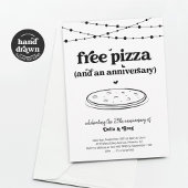 Gratis Pizza Funny Jubileum Feestuitnodiging Kaart