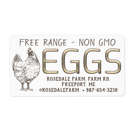 Gratis Range NIET GGO Ei Kartonetiket Goud In reli Etiket (Voorkant)