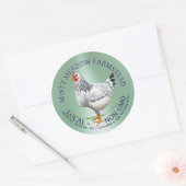 Gratis Range Waterverf Kippen Groene Ei Karton Ronde Sticker (Envelop)