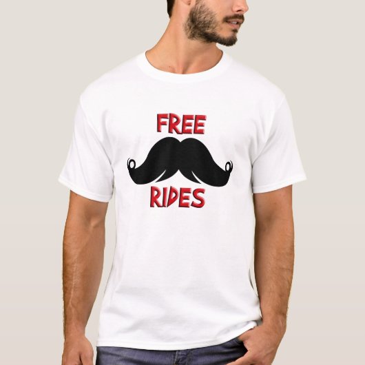 Gratis Rides Custom Mustache Mustache T-shirt (Voorkant)
