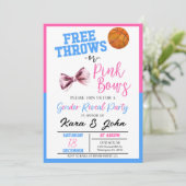 Gratis rijen of roze bogen Basketball Gender onthu Kaart (Staand voorkant)