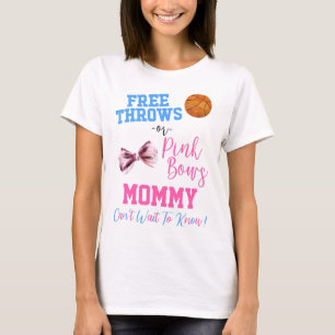 Gratis rijen of roze bogen Basketball Gender onthu T-shirt