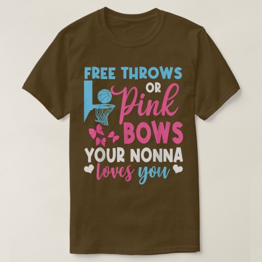 Gratis rijen of roze bogen nonna houdt van je gesl t-shirt (Design voorkant)