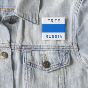 Gratis Rusland nieuwe vlag Vierkante Button 5,1 Cm