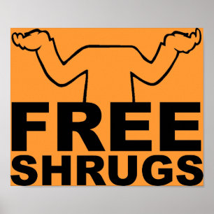 Gratis Schouders Ophalen Poster