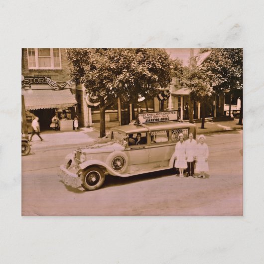 Gratis service voor alle lokale ziekenhuizen briefkaart (Voorkant)