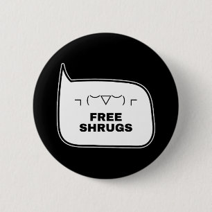 GRATIS SHRUGS Grappige Kaomoji Japanse Emoticons Ronde Button 5,7 Cm