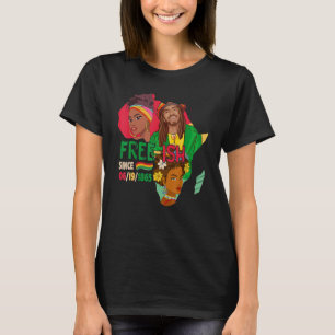 Gratis sinds 06-19-1865, drie afro Proud Black H T-shirt