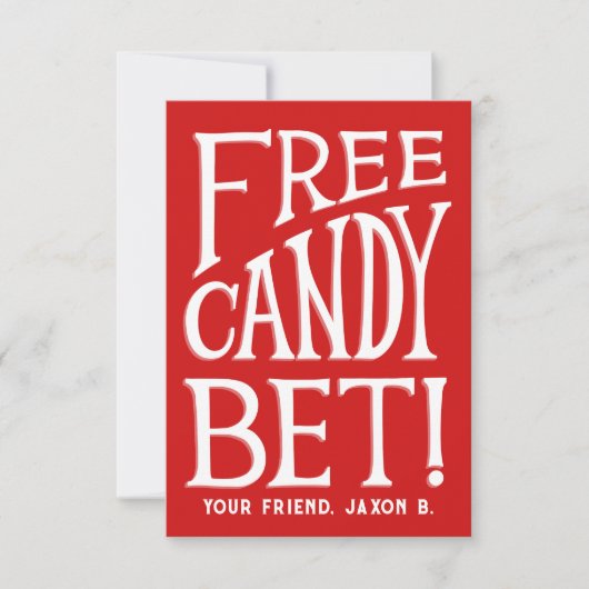 Gratis Snoep weddenschap! Kinder klaslokaal Valent Kaart (Voorkant)