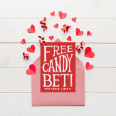 Gratis Snoep weddenschap! Kinder klaslokaal Valent Kaart