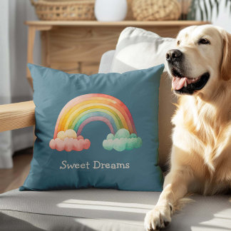 Gratis Speelse Pastel Regenboog in Wolken Kussen