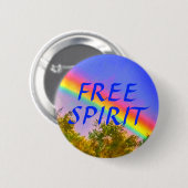GRATIS SPIRIT RAINBOW PIN RONDE BUTTON 5,7 CM (Voorkant /achterkant)