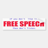 Gratis spraak bumpersticker (Voorkant)