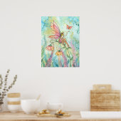 Gratis sprookje en vlinder kunstwerk van Molly Har Poster (Keuken)