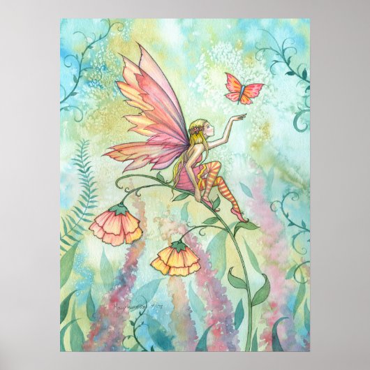 Gratis sprookje en vlinder kunstwerk van Molly Har Poster (Voorkant)