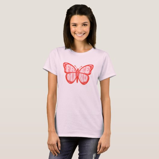 Gratis T-Shirt voor uw geest en vlinderretro (Voorkant volledig)