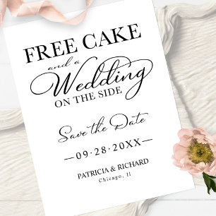 Gratis taart en een trouwfeest als extra Save the  Briefkaart