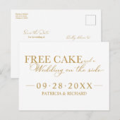 Gratis taart Grappige bruiloft Bewaar de datum Nie Briefkaart (Voorkant / Achterkant)