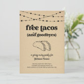 Gratis Taco Funny Going Away Party uitnodiging (Staand voorkant)