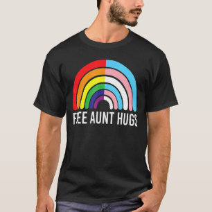 Gratis Tante Hugs Rainbow Transgender Vlag LGBTQ G T-shirt
