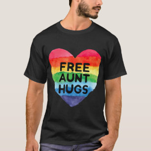 Gratis tante Hugs T Rainbow Pride LGB-cadeaus T T-shirt