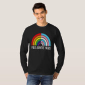 Gratis tante knuffels regenboog transgender vlag l t-shirt (Voorkant volledig)