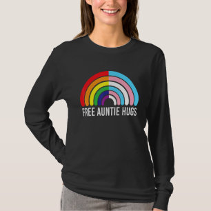 Gratis tante knuffels regenboog transgender vlag l t-shirt