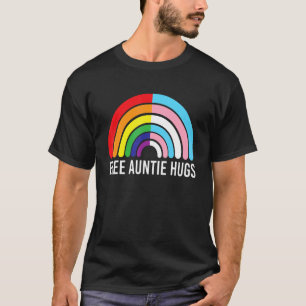 Gratis tante knuffels regenboog transgender vlag l t-shirt